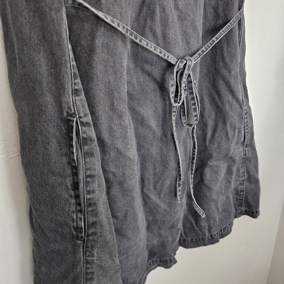 Asos Women's 6 Black Denim Button-Up Dress Short Sleeve Knee Length Midi Jean - Picture 8 of 8